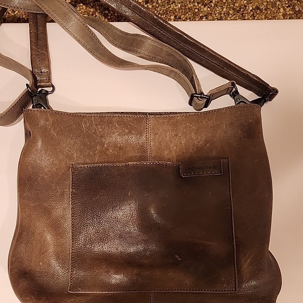 Olive Brown Leather Crossbody Bag